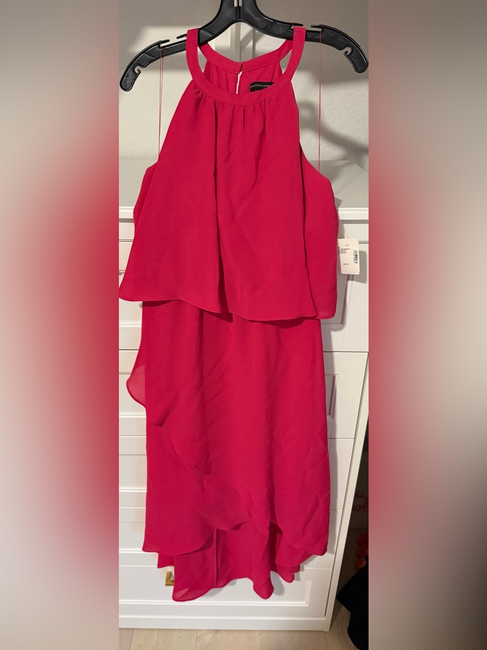 Saks Fifth Avenue Women's Hot Pink Layered Sleeveless Dress